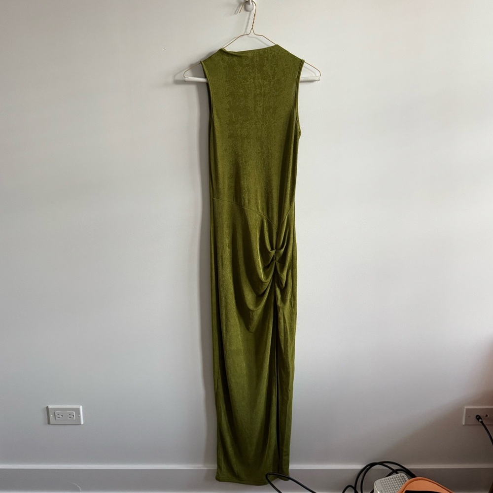 Size S Elegant Olive Green Maxi Dress